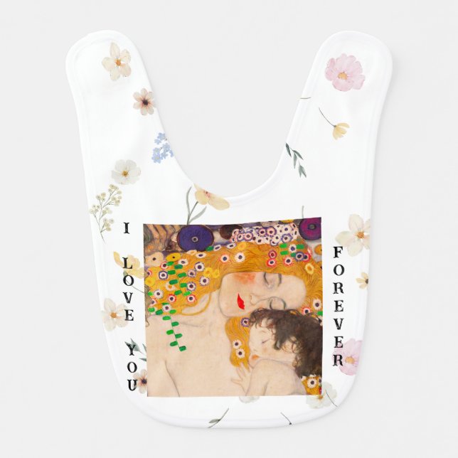 Gustav Klimt - Mother and Child  Baby Bib (Front)