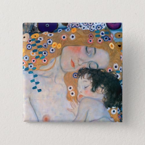Gustav Klimt _ Mother and Child Button