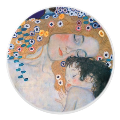 Gustav Klimt _ Mother and Child Ceramic Knob