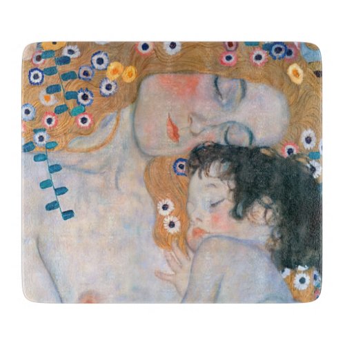 Gustav Klimt _ Mother and Child Cutting Board