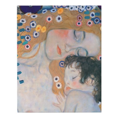 Gustav Klimt _ Mother and Child Faux Canvas Print