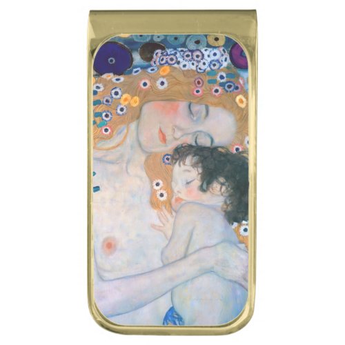 Gustav Klimt _ Mother and Child Gold Finish Money Clip