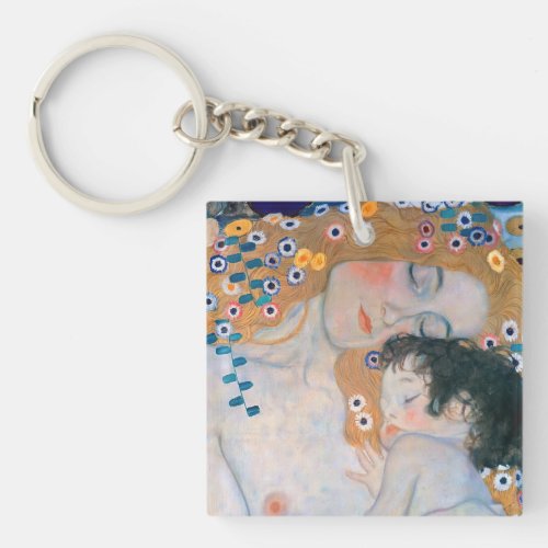 Gustav Klimt _ Mother and Child Keychain
