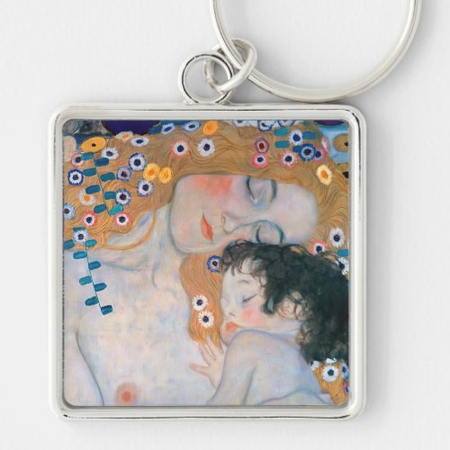 Gustav Klimt _ Mother and Child Keychain