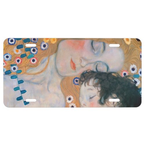 Gustav Klimt _ Mother and Child License Plate