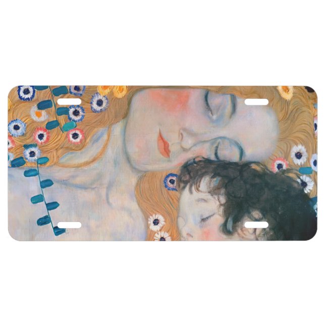 Gustav Klimt - Mother and Child License Plate (Front)