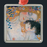 Gustav Klimt - Mother and Child Metal Ornament<br><div class="desc">Mother and Child (detail of Three Ages of Woman) - Gustav Klimt,  Oil on Canvas,  1905</div>