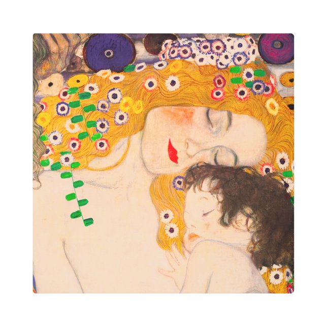 Gustav Klimt - Mother and Child Metal Print (Front)