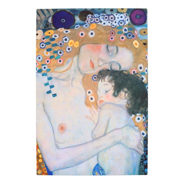 Gustav Klimt - Mother and Child Metal Print (Front)