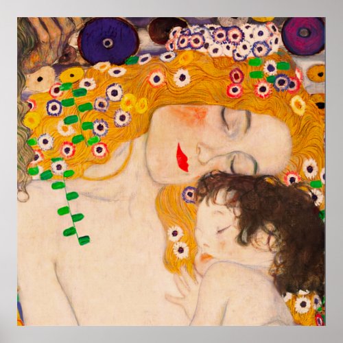 Gustav Klimt  _  Mother and Child Poster