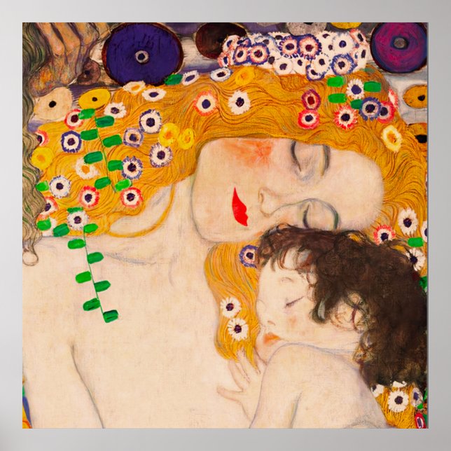 Gustav Klimt  -  Mother and Child Poster (Front)