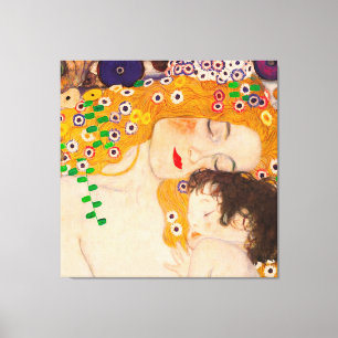 Gustav Klimt  -  Mother and Child Poster Canvas Print