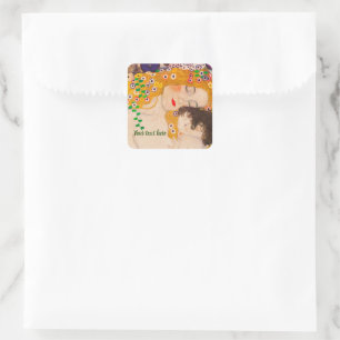 Gustav Klimt - Mother and Child Square Sticker