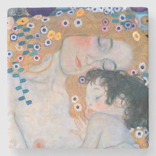 Gustav Klimt _ Mother and Child Stone Coaster
