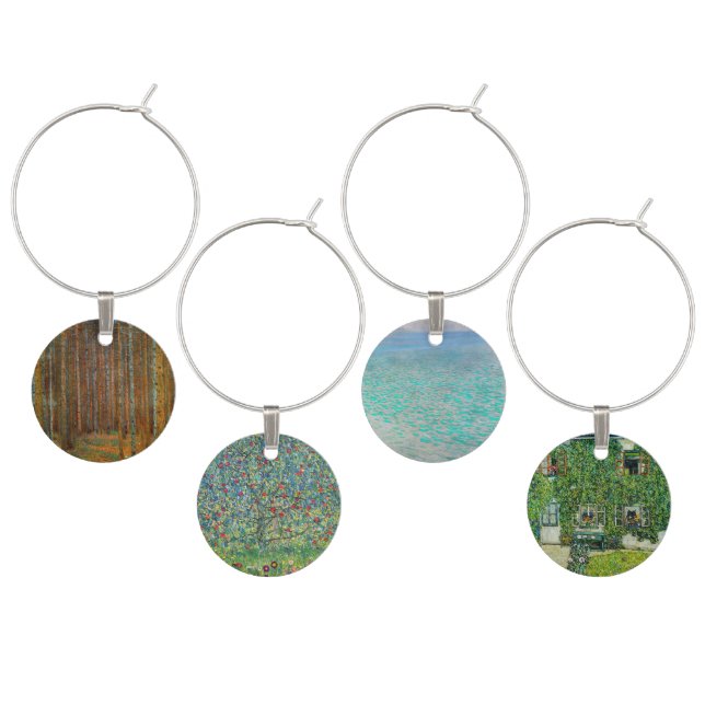 Gustav Klimt - Nature/Landscape Selection Wine Charm (Staggered)