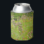 Gustav Klimt Orchard with Roses Can Cooler<br><div class="desc">Can Cooler featuring Gustav Klimt’s oil painting Orchard with Roses (1911). Also known as Obstgarten mit Rosen,  a vibrant and green orchard is beautifully portrayed. Pink roses and other purple and red flowers line the orchard path. A marvelous gift for fans of Art Nouveau and Austrian art!</div>