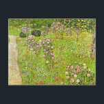 Gustav Klimt Orchard with Roses Holiday Postcard<br><div class="desc">Poscard featuring Gustav Klimt’s oil painting Orchard with Roses (1911). Also known as Obstgarten mit Rosen,  a vibrant and green orchard is beautifully portrayed. Pink roses and other purple and red flowers line the orchard path. A marvelous gift for fans of Art Nouveau and Austrian art!</div>