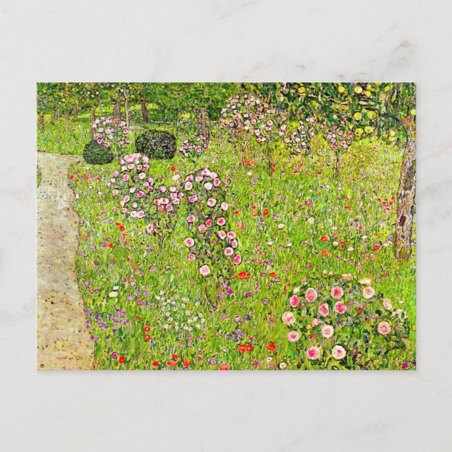 Gustav Klimt Orchard with Roses Holiday Postcard (Front)