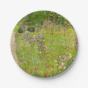 Gustav Klimt Orchard with Roses Paper Plates