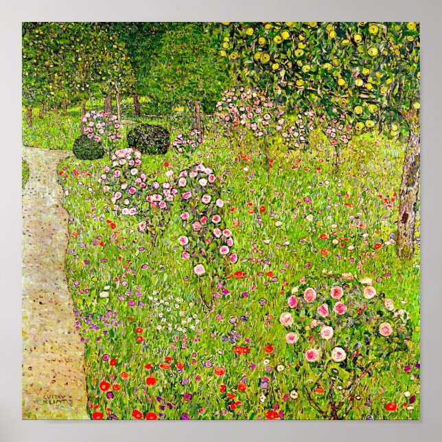 Gustav Klimt Orchard with Roses Poster (Front)