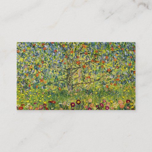 Customizable Gustav Klimt painting art nouveau The Apple Tree Business Cards