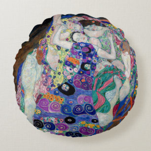 Gustav Klimt Painting The Virgin Round Pillow