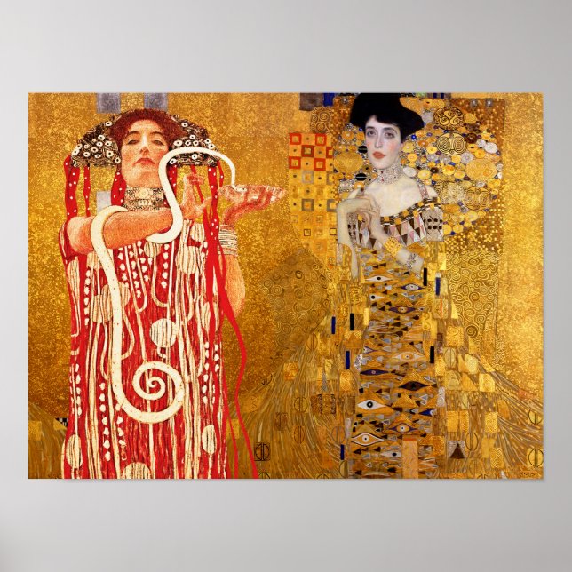 Gustav Klimt, paintings Collage, Combined art Poster (Front)