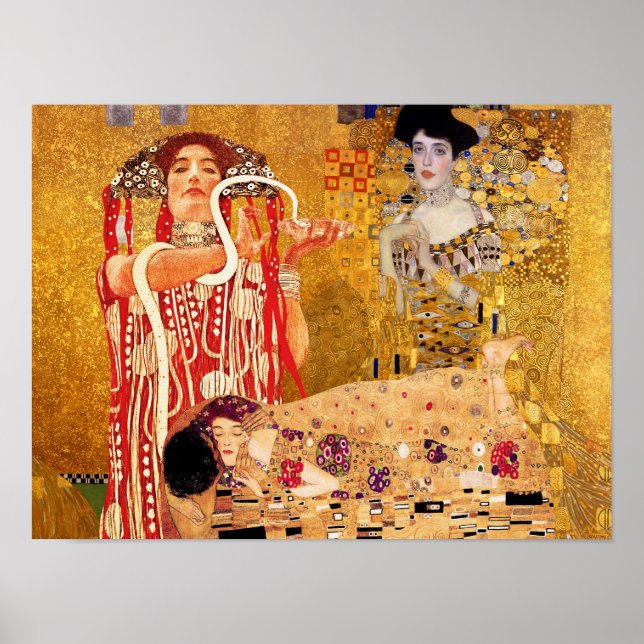 Gustav Klimt, paintings Collage, Combined art  Poster (Front)