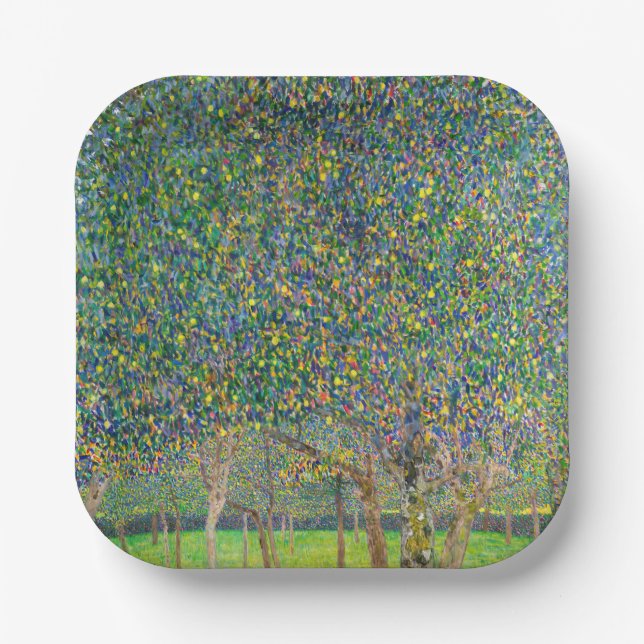 Gustav Klimt - Pear Tree Floor Paper Plates (Front)