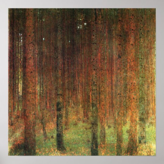 Gustav Klimt - Pine Forest II Landscape Poster | Zazzle.com