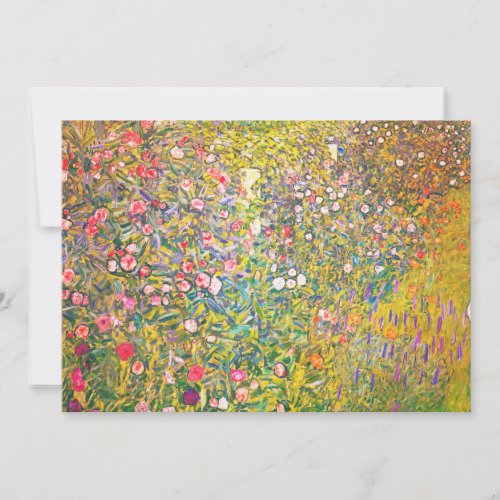 Gustav Klimt Pink Flowers Invitations