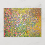 Gustav Klimt Pink Flowers Postcard<br><div class="desc">Gustav Klimt Pink Flowers postcard. Oil on canvas from 1900. One of Klimt’s most beautiful landscape paintings, Pink Flower Garden or Italian Horticultural Landscape features a sprawling garden in bloom in Klimt’s unique blend of impressionist, expressionist and art nouveau mannerisms. The work is a beautiful flower painting that makes a...</div>