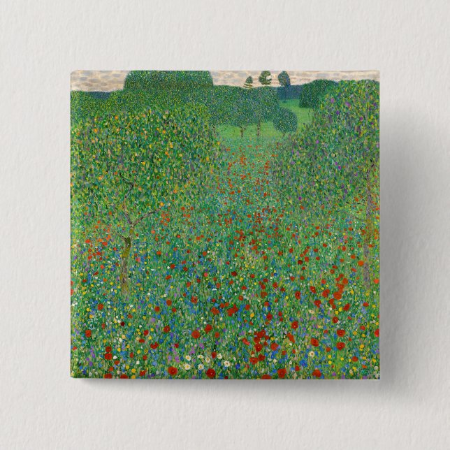 Gustav Klimt - Poppy Field Button (Front)