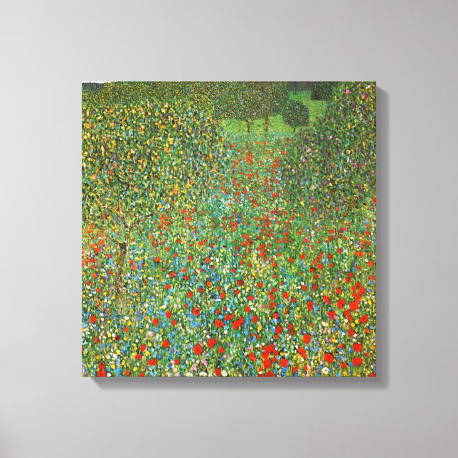Gustav Klimt Poppy Field Canvas Print (Front)
