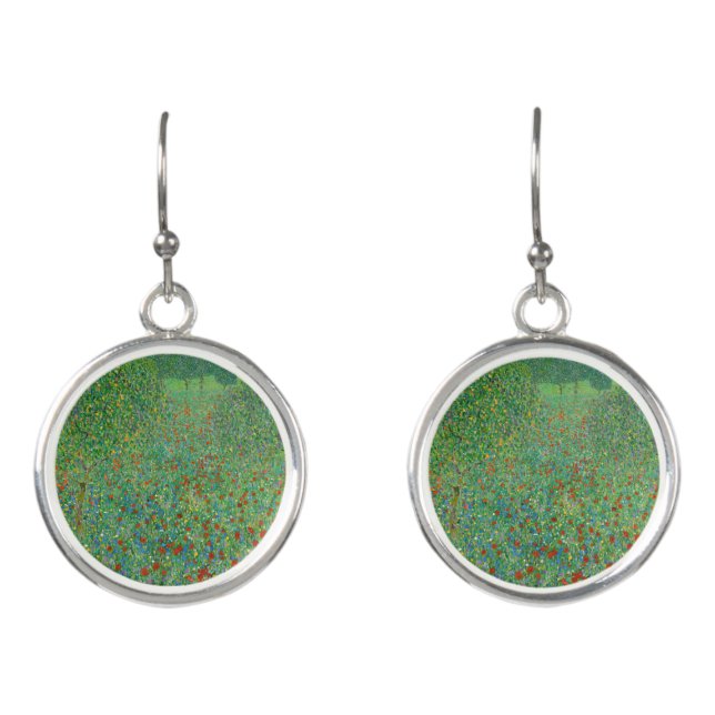 Gustav Klimt - Poppy Field Earrings (Front)