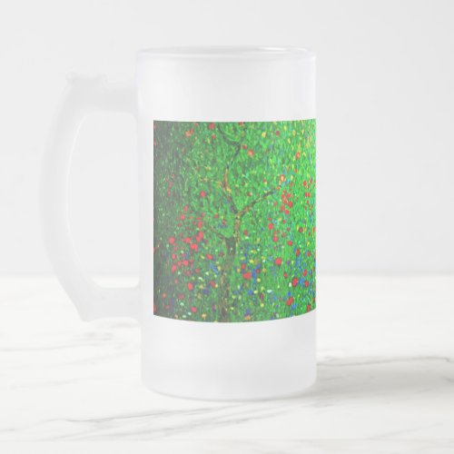 Gustav Klimt Poppy Field Frosted Glass Beer Mug