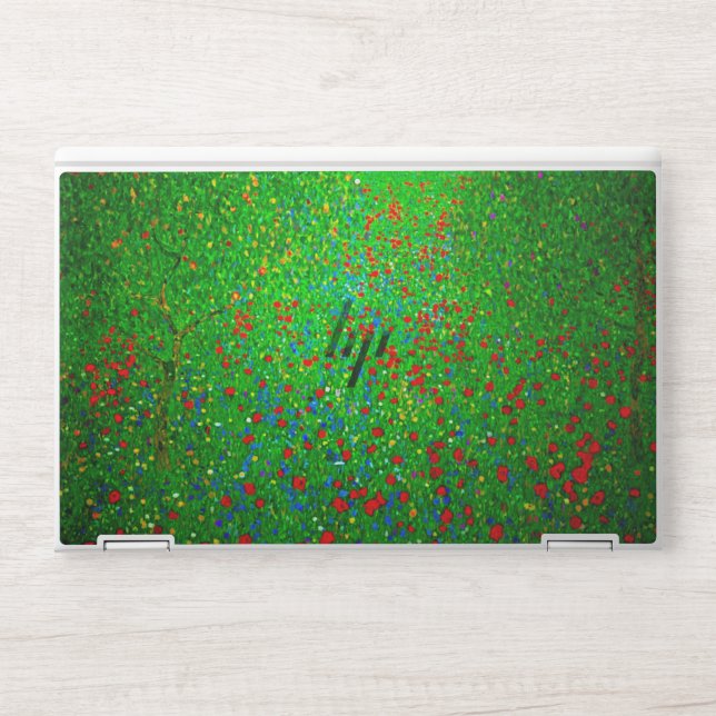 Gustav Klimt Poppy Field HP Laptop Skin (Front)