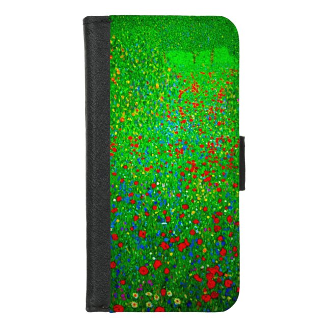 Gustav Klimt Poppy Field iPhone Wallet Case (Front)