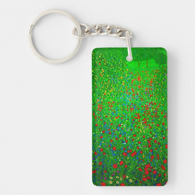 Gustav Klimt Poppy Field Keychain (Front)