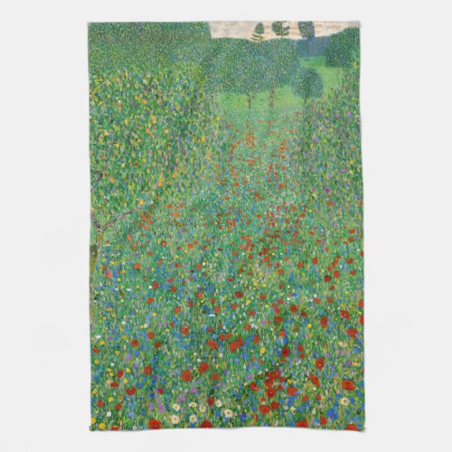 Gustav Klimt _ Poppy Field Kitchen Towel