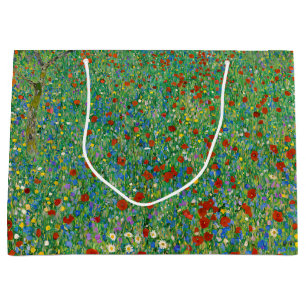 Gustav Klimt - Poppy Field Large Gift Bag