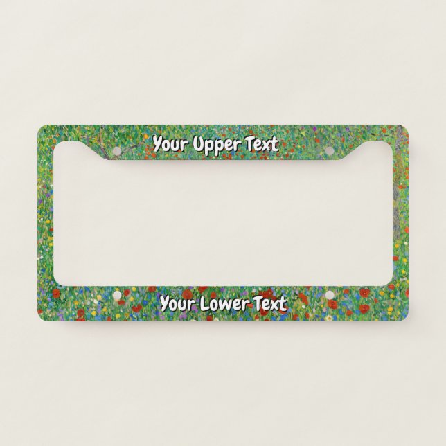Gustav Klimt - Poppy Field License Plate Frame (Front)
