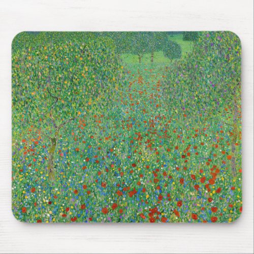 Gustav Klimt _ Poppy Field Mouse Pad