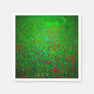 Gustav Klimt Poppy Field Napkins