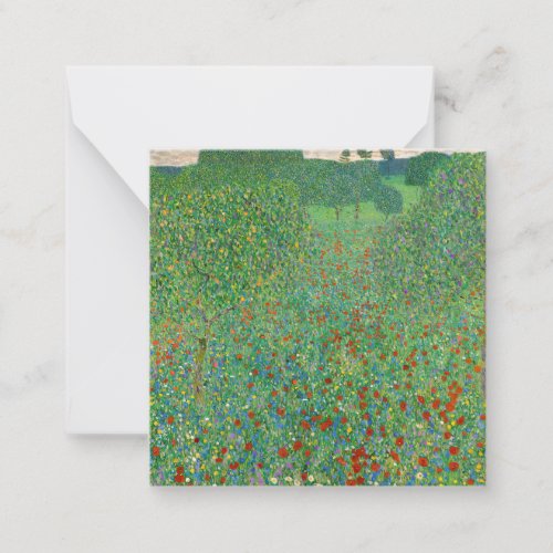 Gustav Klimt _ Poppy Field Note Card