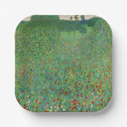Gustav Klimt _ Poppy Field Paper Plates