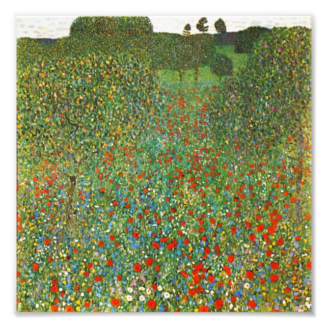 Gustav Klimt Poppy Field Photo Print (Front)