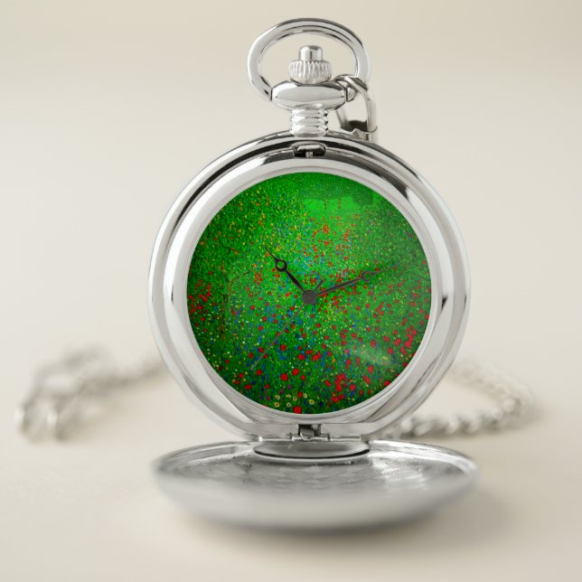 Gustav Klimt Poppy Field Pocket Watch (Inside)