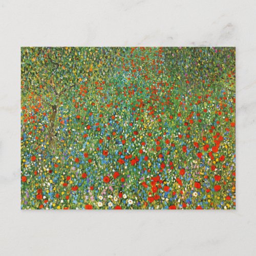 Gustav Klimt Poppy Field Postcard
