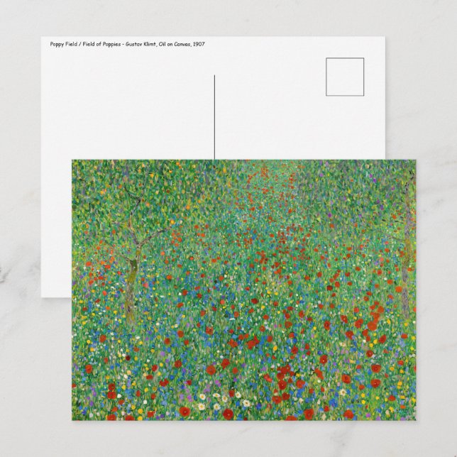Gustav Klimt - Poppy Field Postcard (Front/Back)